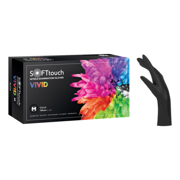 Soft Touch Vivid Γάντια Νιτριλίου - Μαύρο Small