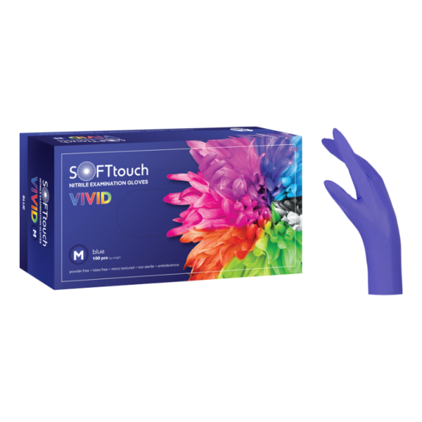 Soft Touch Vivid Γάντια Νιτριλίου - Μπλε Small
