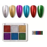 Σκόνη νυχιών mirror σε υφή pigment 6 αποχρώσεων Νο8