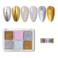 Σκόνη νυχιών mirror σε υφή pigment 6 αποχρώσεων Νο4